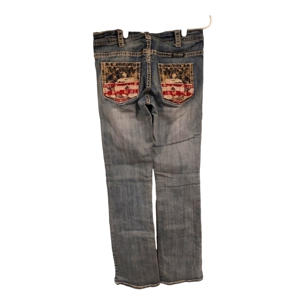 Cowgirl Tuff Liberty Patriotic Western Cowgirl bootcut Tall jeans sz 29x35